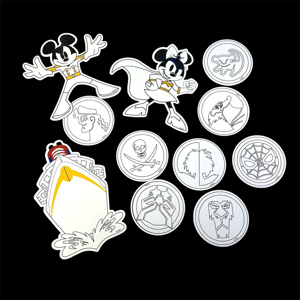DISNEY CRUISE LINE DESTINY Maiden Voyage Door Magnet Coloring Set Markers 3+ New